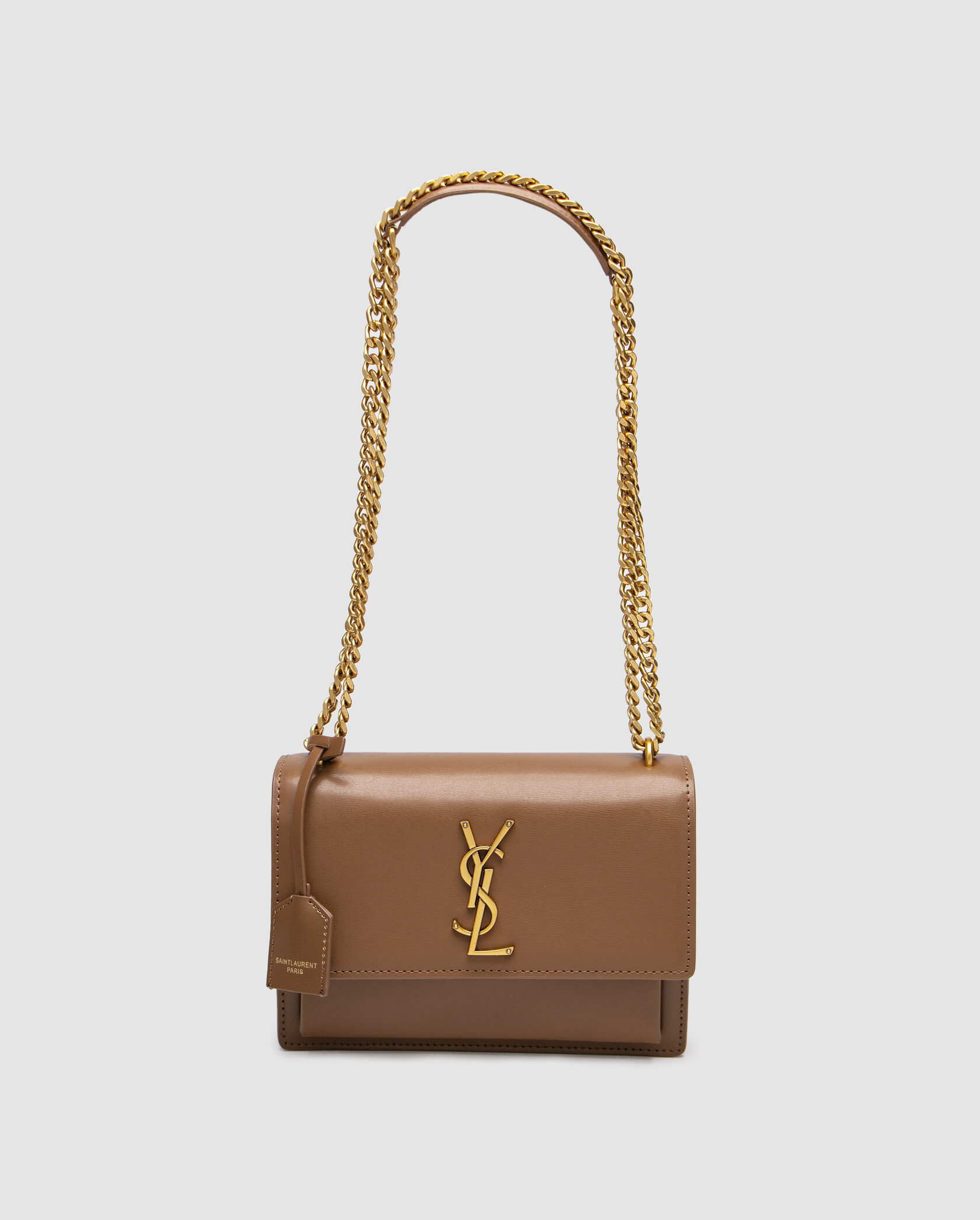 Saint Laurent Medium Sunset in Smooth Leather Brown/Gold - 3