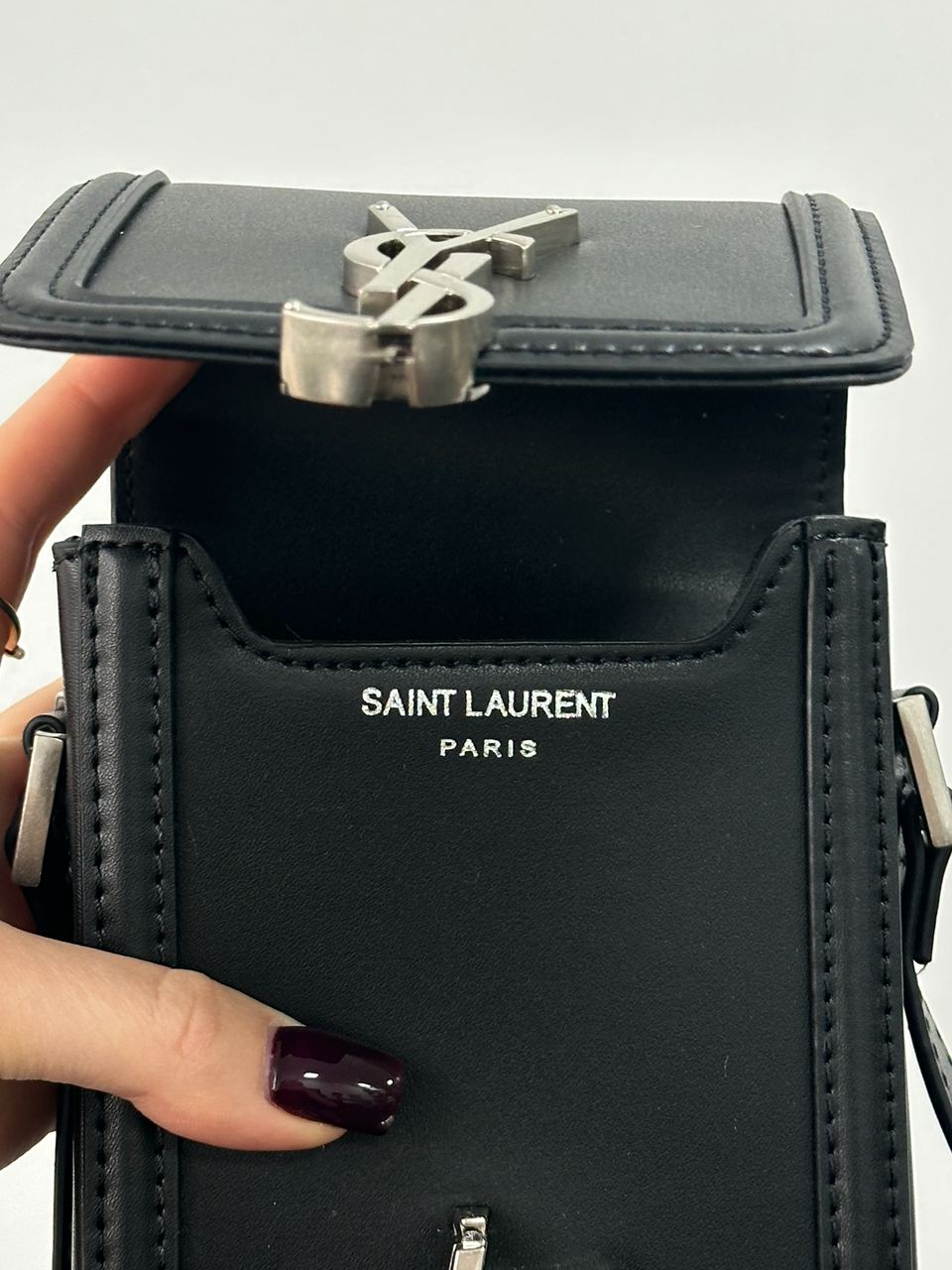 Saint Laurent Mini Solferino Satchel Bag in Calf Leather - 11