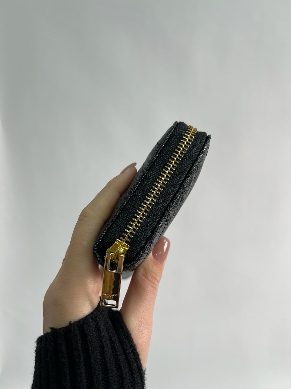 Saint Laurent Plain Leather Long Wallet Black/Gold - 11