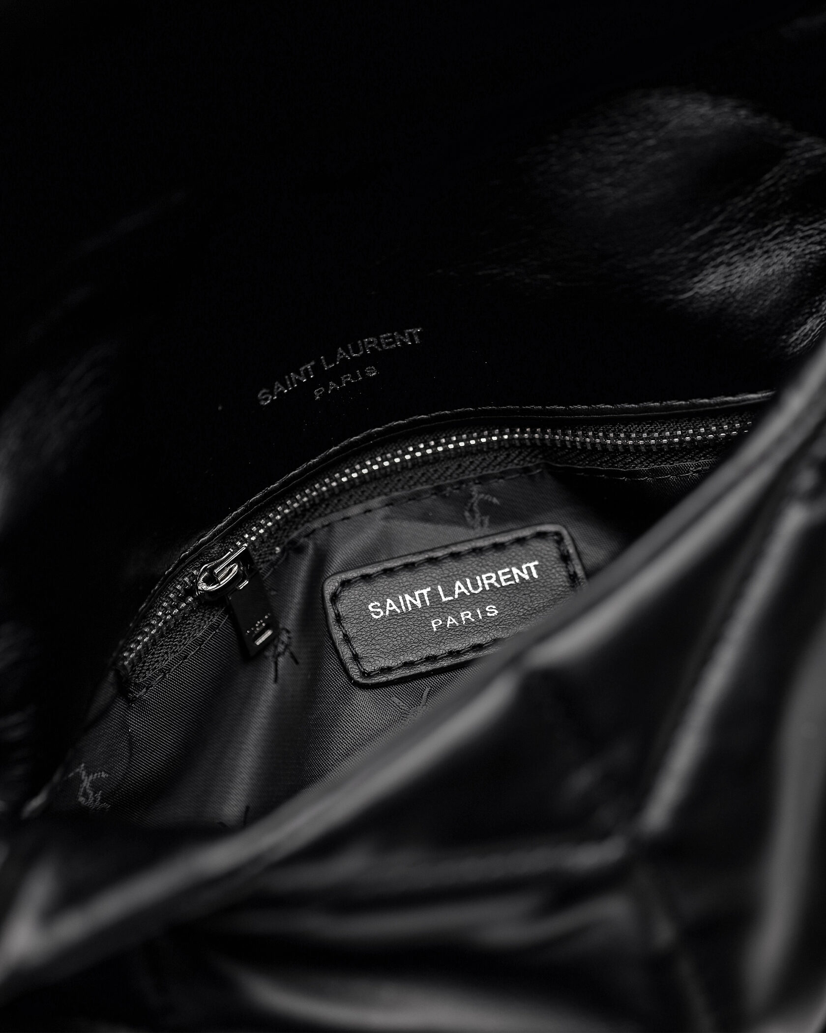 Saint Laurent Puffer Small in Nappa Leather Black Silver Chain - 15