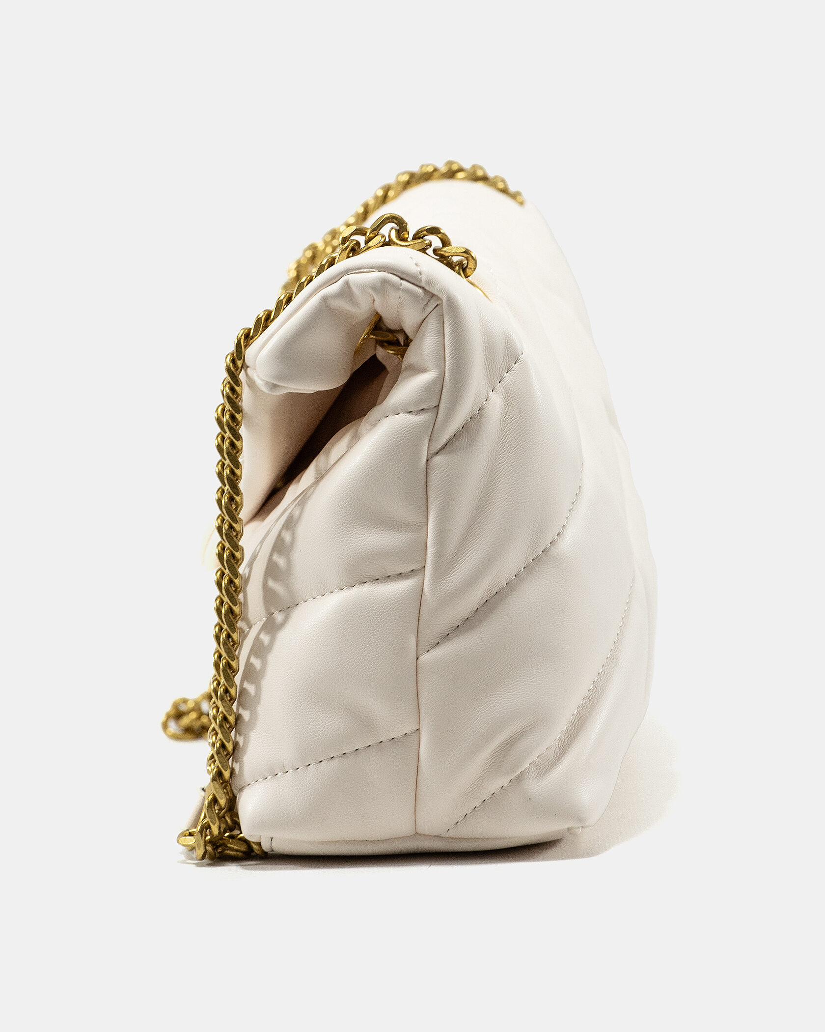 Saint Laurent Puffer Small in Nappa Leather White Gold Chain - 6