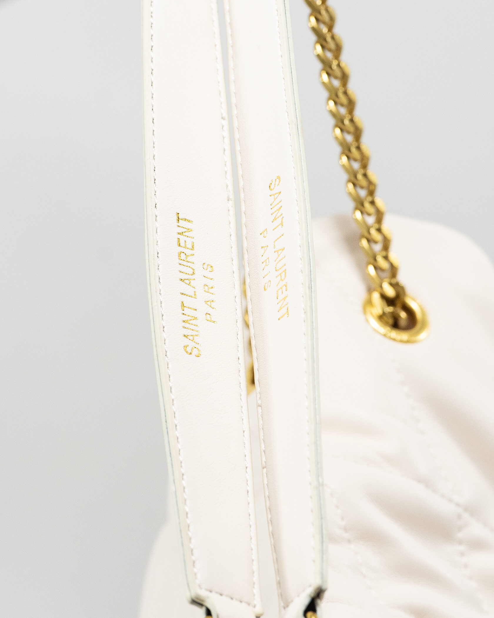 Saint Laurent Puffer Small in Nappa Leather White Gold Chain - 9