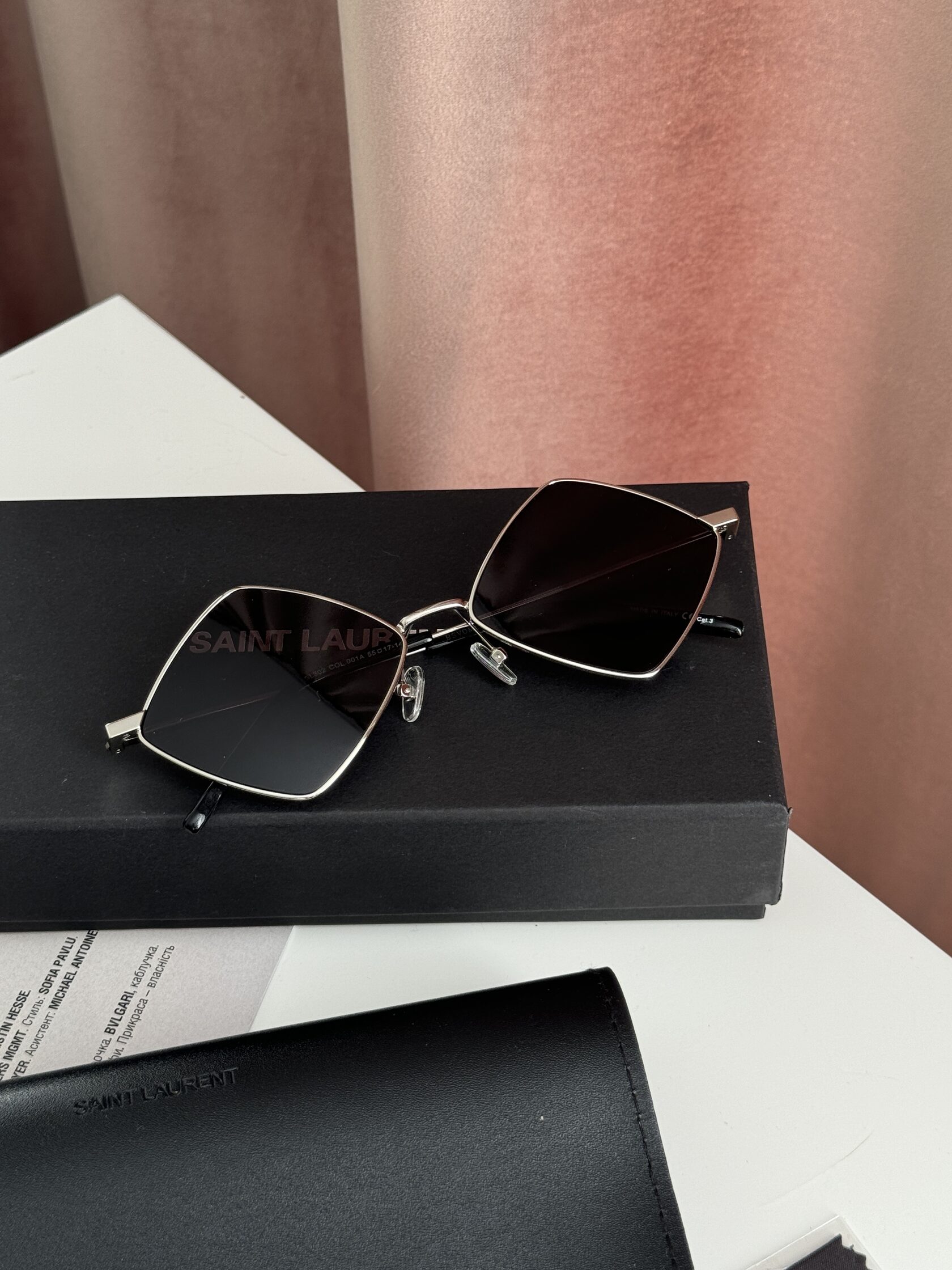 Saint Laurent SL 302 COL-001A Black/Silver - 2