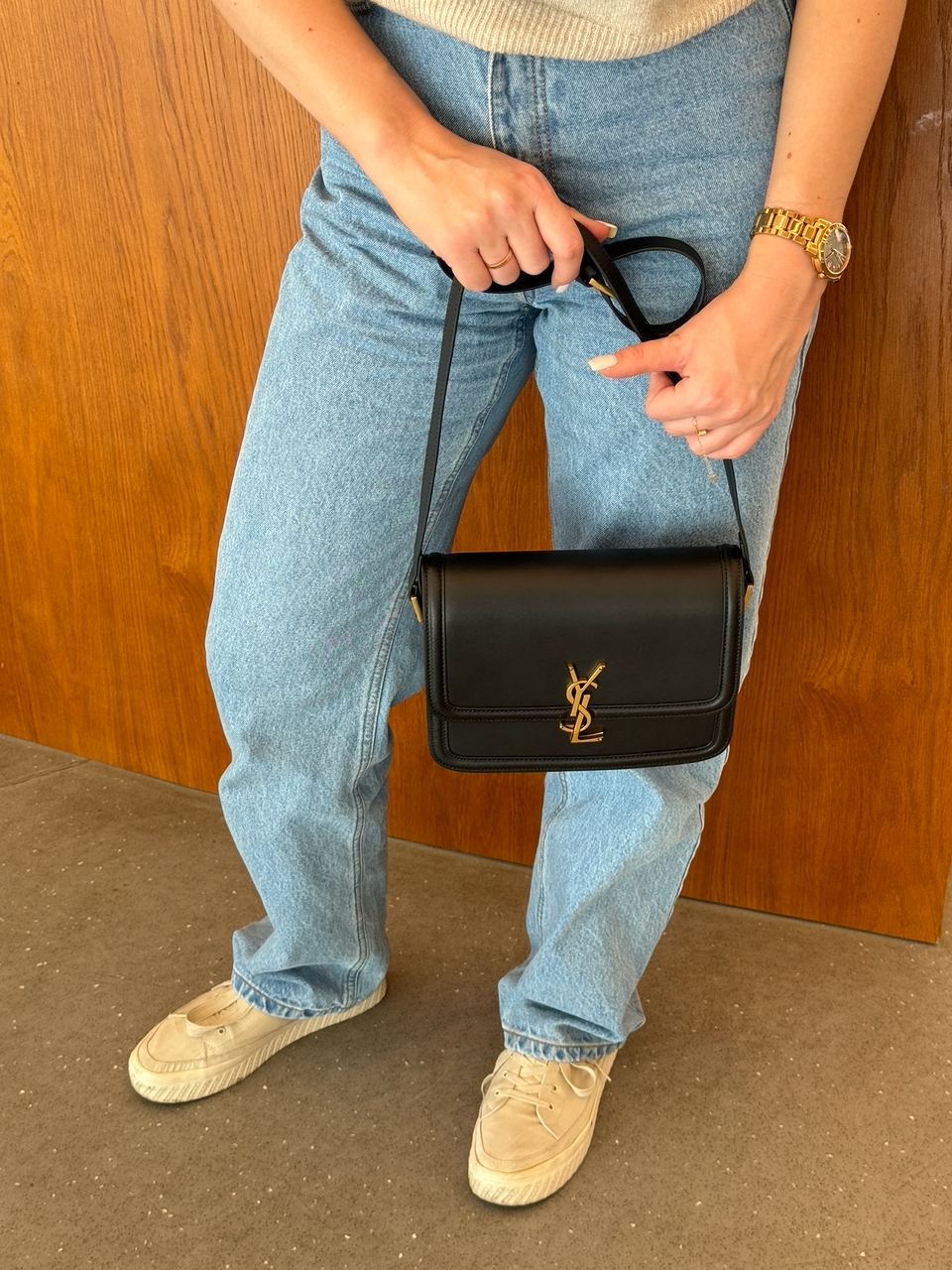 Saint Laurent Solferino Large Black/Gold - 8