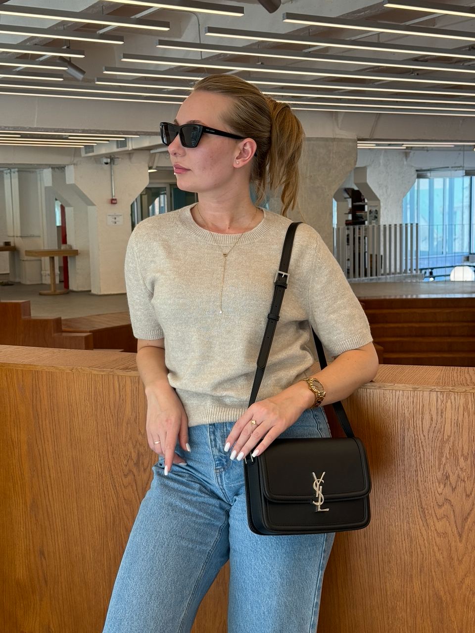 Saint Laurent Solferino Large Black/Silver - 8