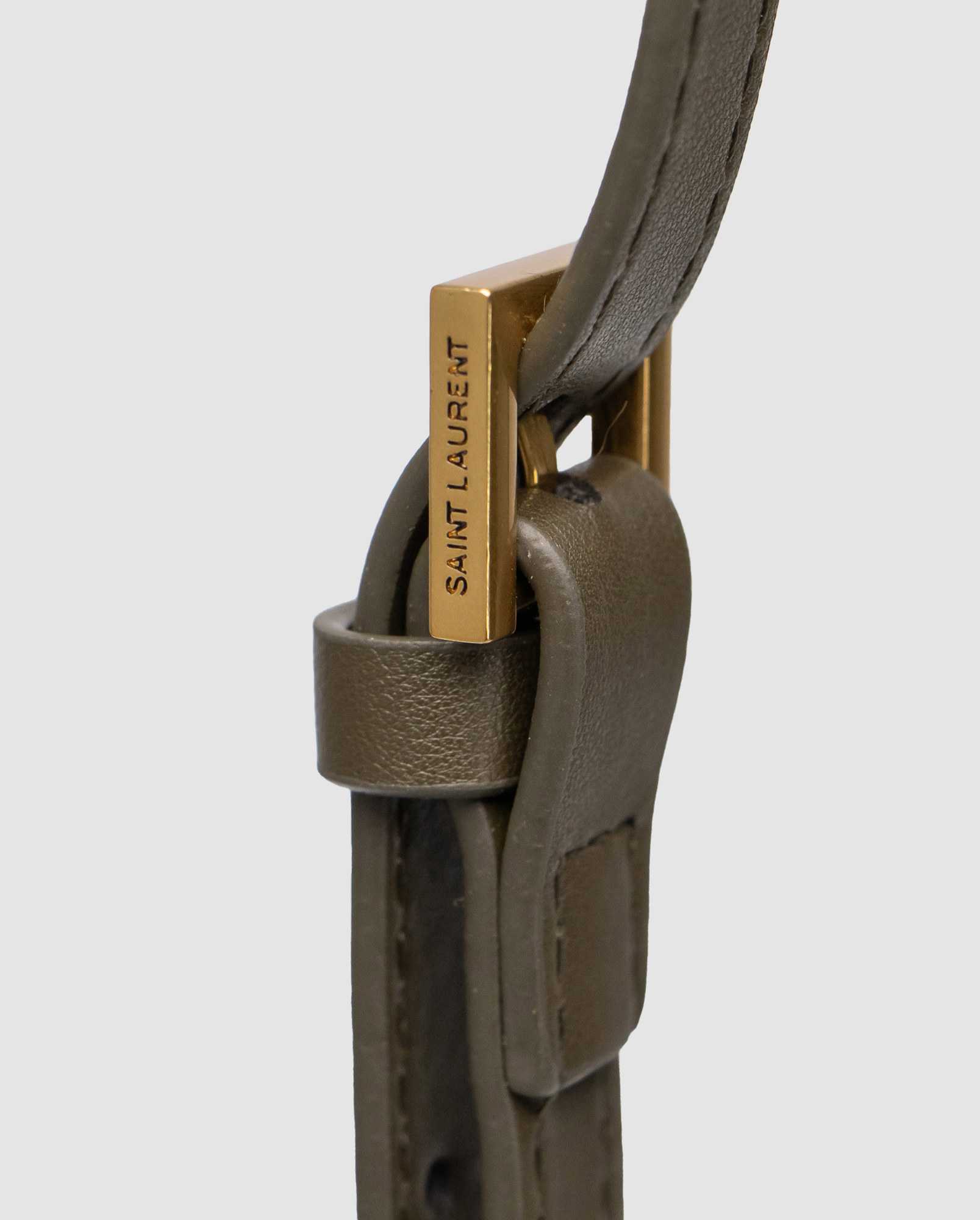 Saint Laurent Solferino Large Green/Gold Suede - 4