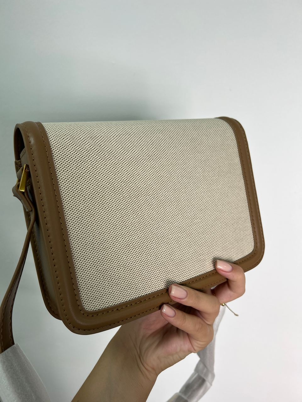 Saint Laurent Solferino Medium Canvas Crossbody Bag in Beige - 13