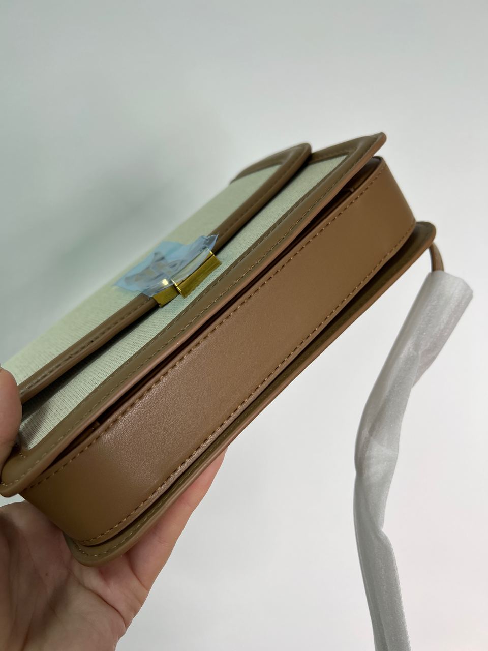 Saint Laurent Solferino Medium Canvas Crossbody Bag in Beige - 15