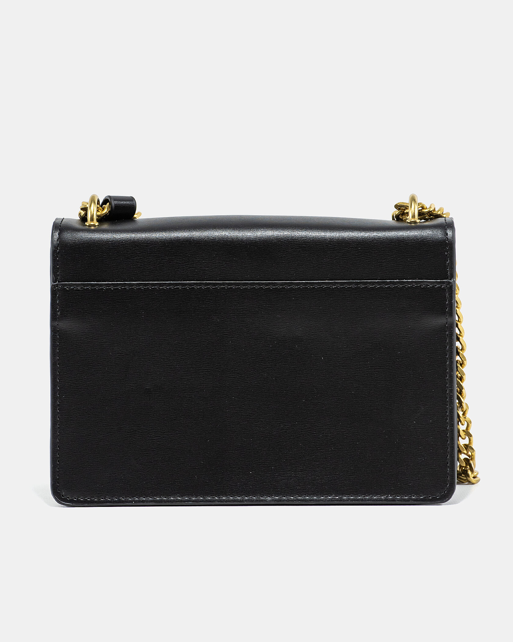 Saint Laurent Sunset Small Shoulder Bag in Black Leather with Gold Hardware - 10