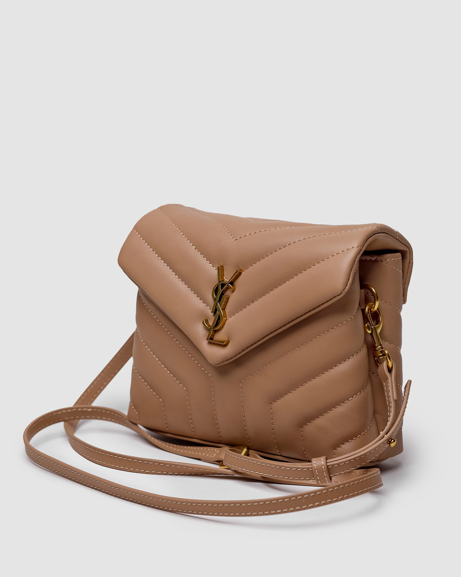 Saint Laurent Toy LouLou In Quilted Leather Beige/Gold - 3