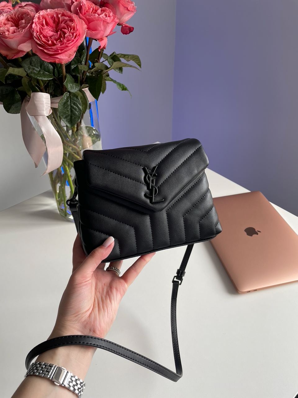 Saint Laurent Toy LouLou In Quilted Leather Black/Black - 11