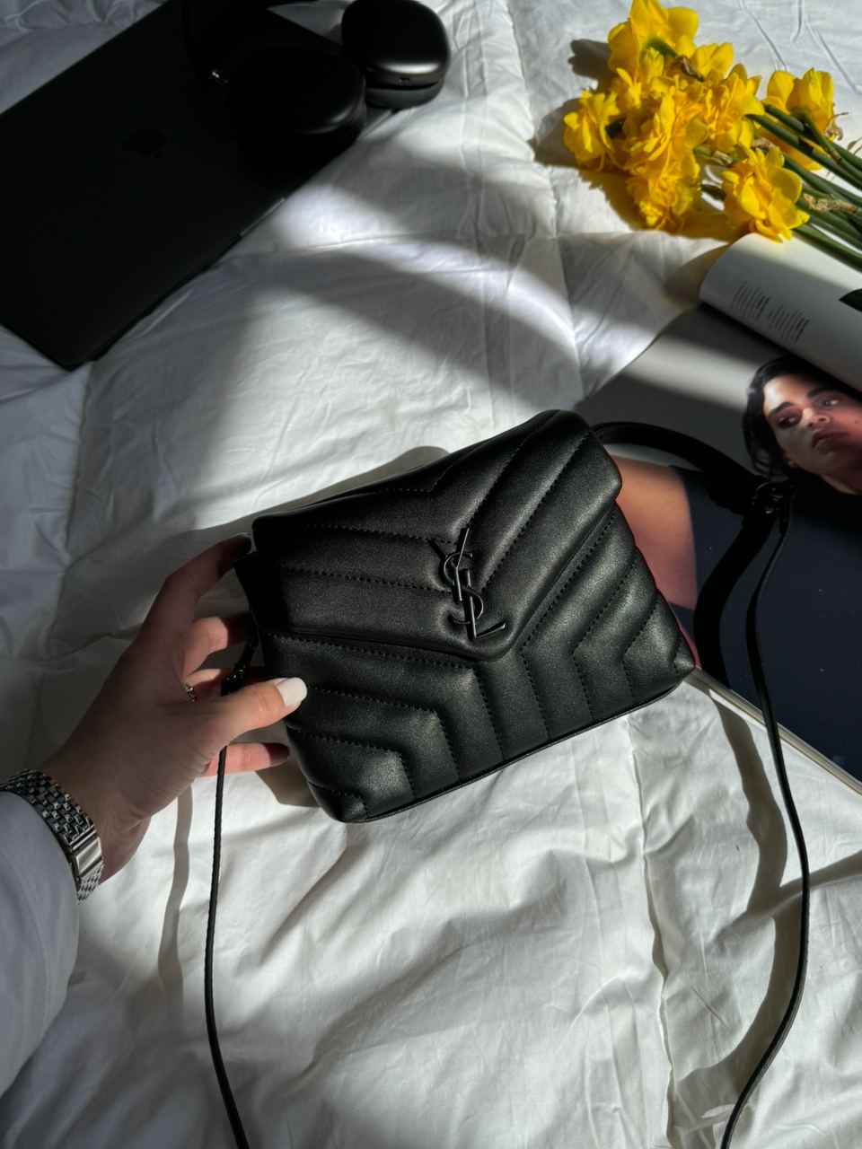 Saint Laurent Toy LouLou In Quilted Leather Black/Black - 6