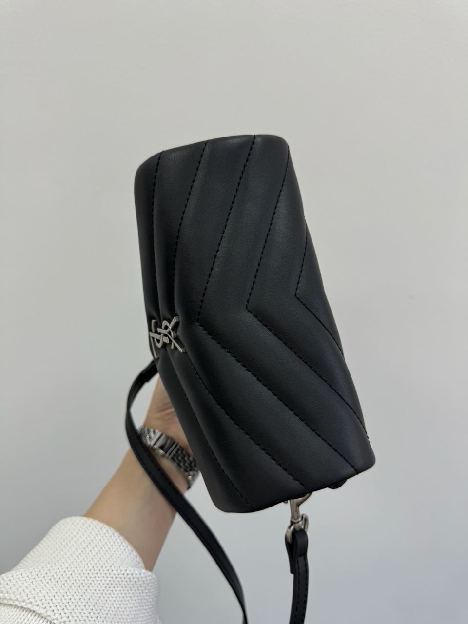 Saint Laurent Toy LouLou In Quilted Leather Black/Silver - 12