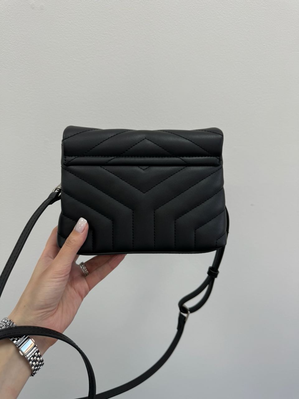 Saint Laurent Toy LouLou In Quilted Leather Black/Silver - 15