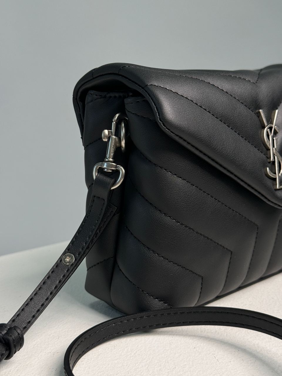 Saint Laurent Toy LouLou In Quilted Leather Black/Silver - 16