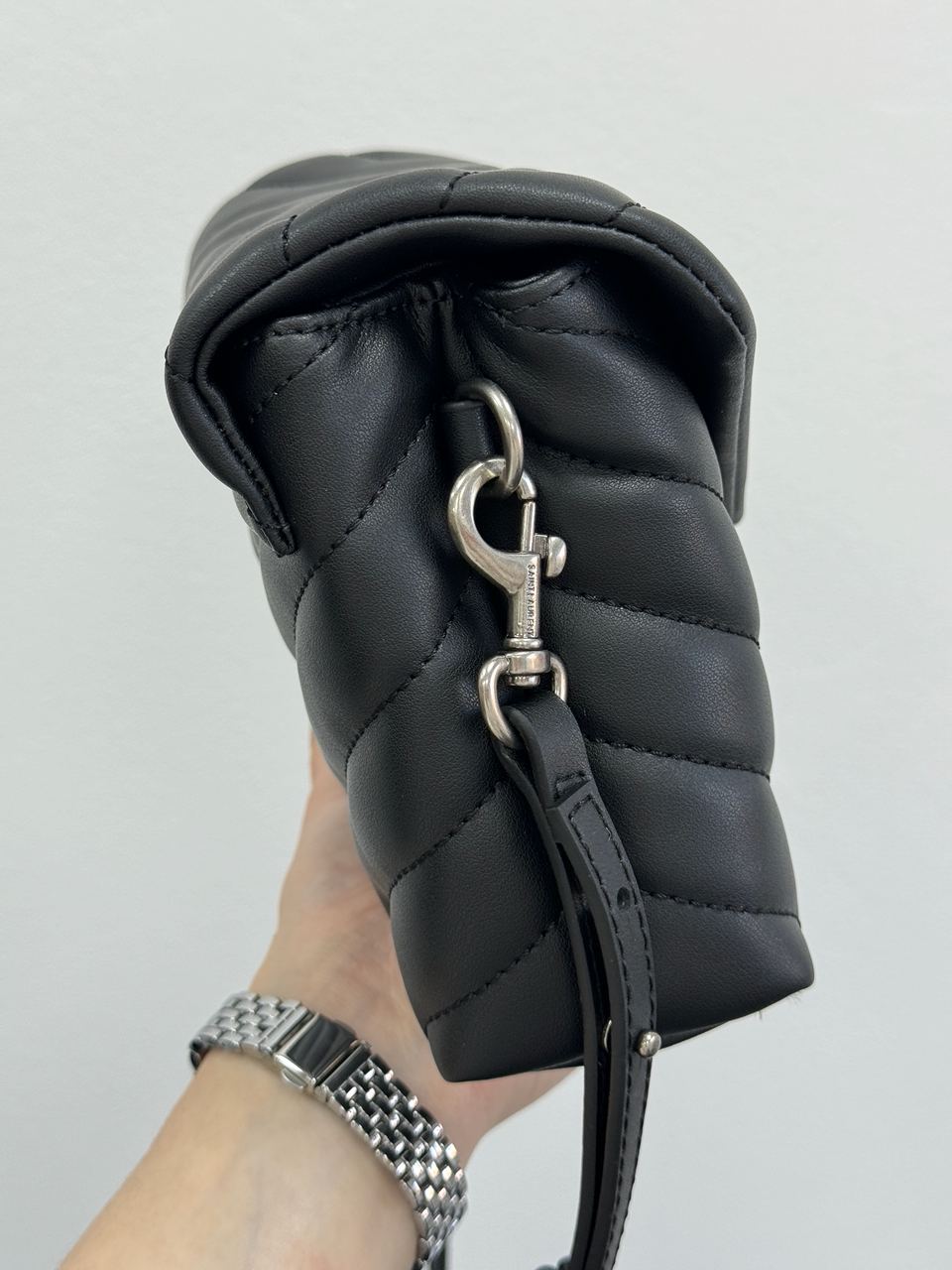 Saint Laurent Toy LouLou In Quilted Leather Black/Silver - 19