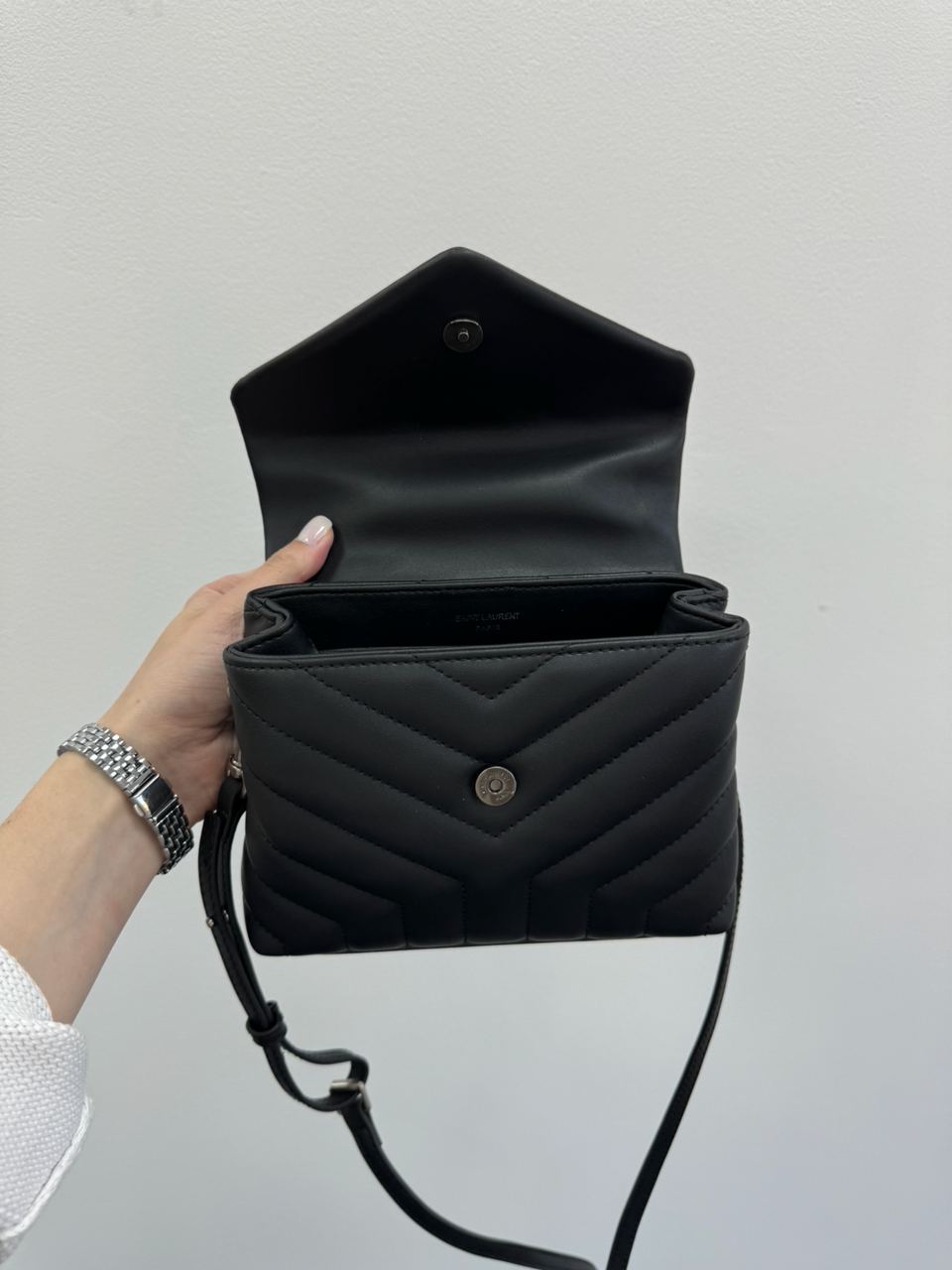 Saint Laurent Toy LouLou In Quilted Leather Black/Silver - 20