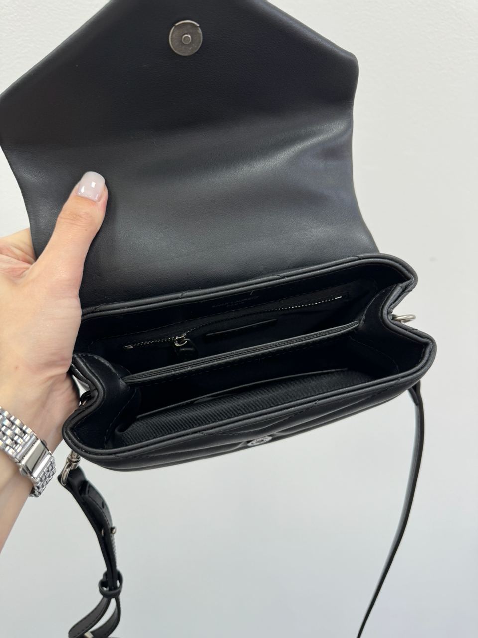 Saint Laurent Toy LouLou In Quilted Leather Black/Silver - 21