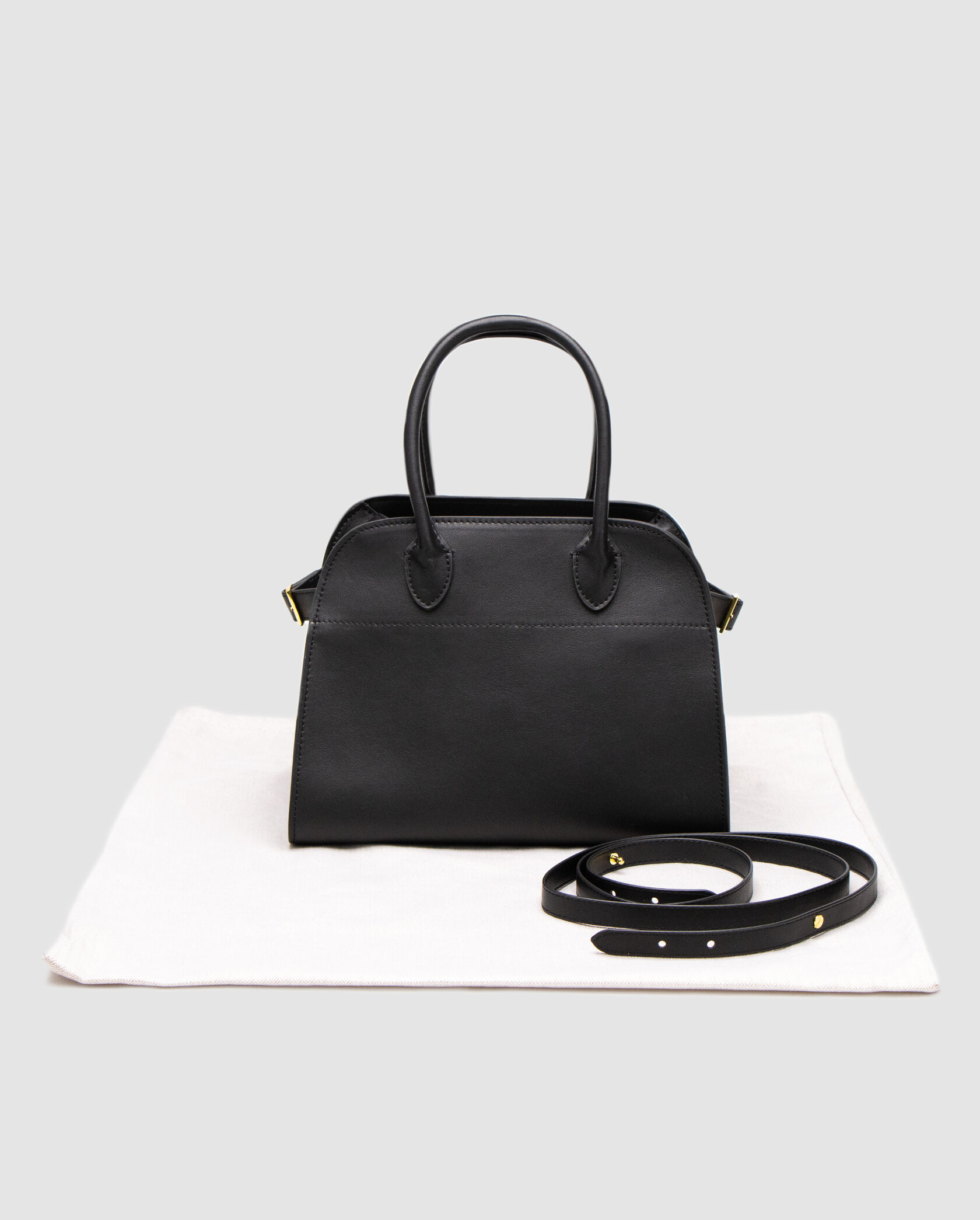 The Row Soft Margaux 26 Bag in Leather Black - 2