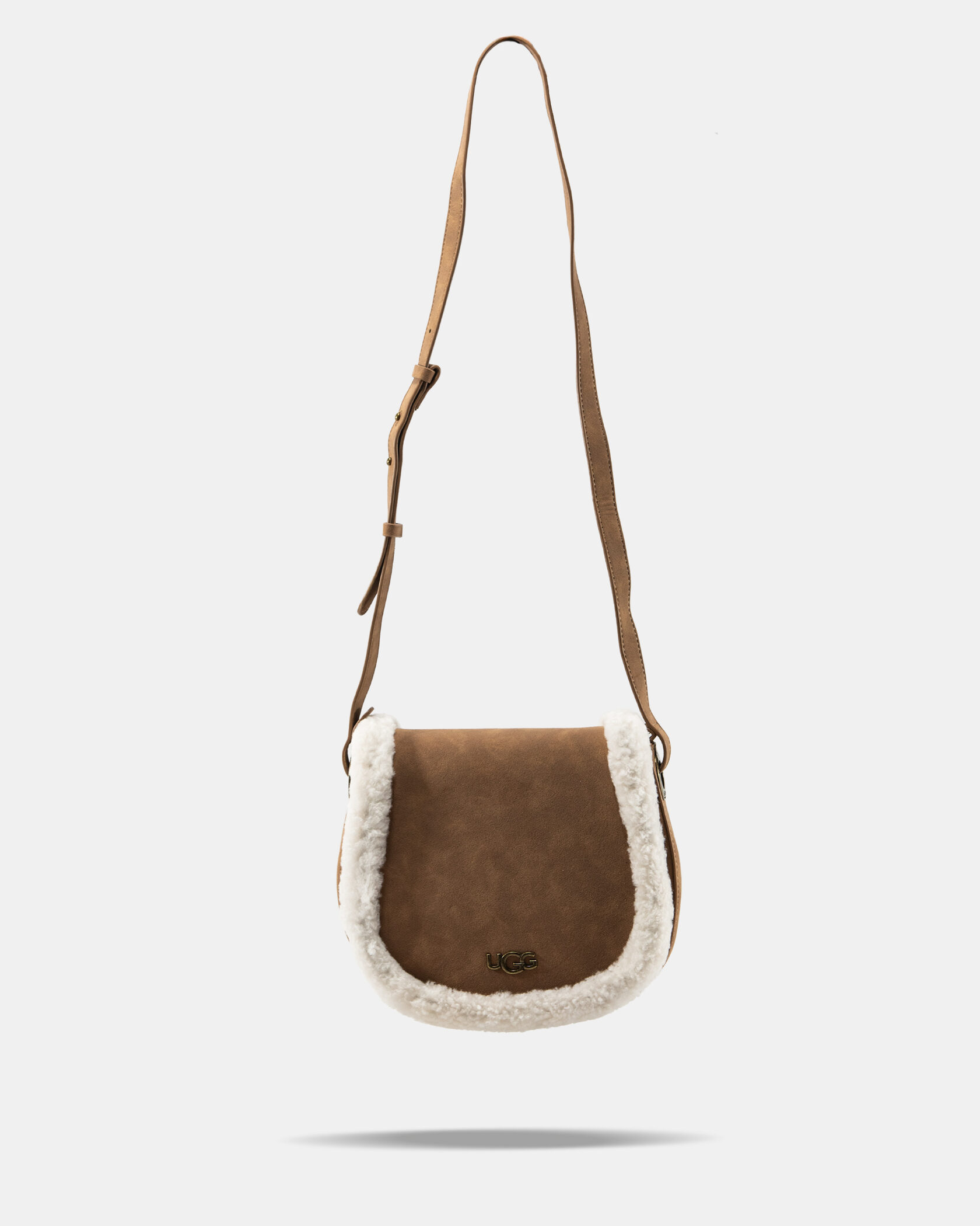 UGG Maribel Mini Bag Leather/Sherpa Brown/White - 7