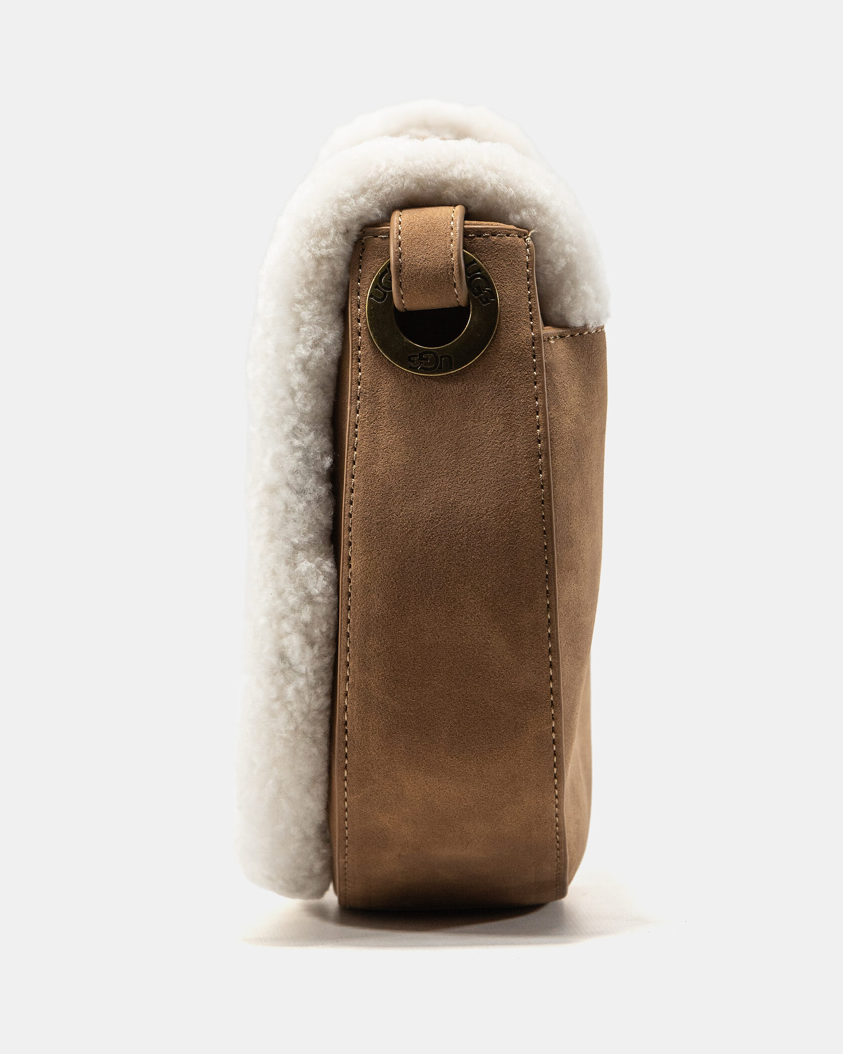 UGG Maribel Mini Bag Leather/Sherpa Brown/White - 9