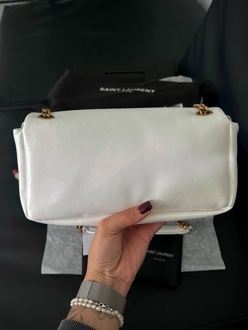 Yves Saint Laurent Chain Wallet In White - 4