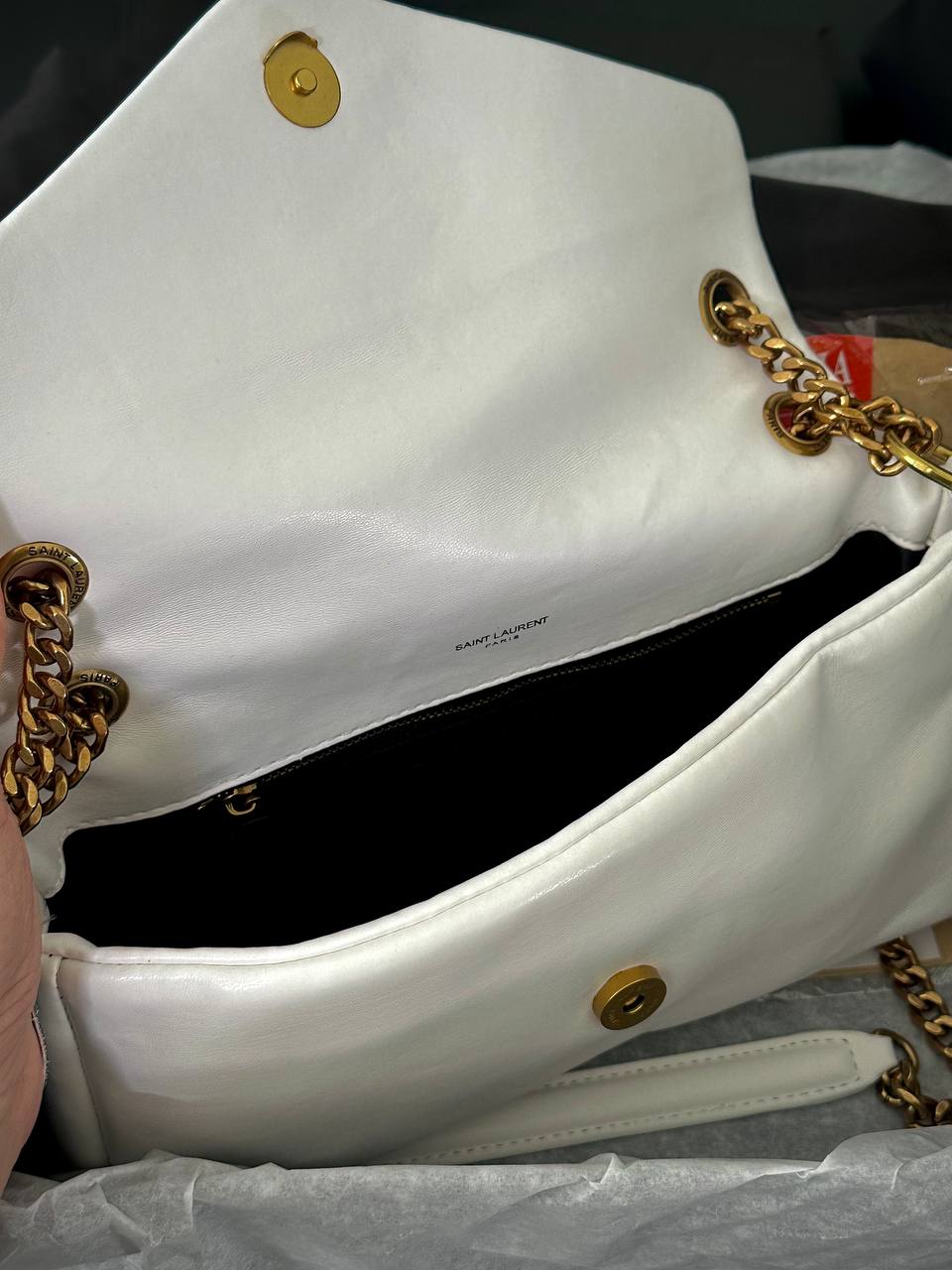 Yves Saint Laurent Chain Wallet In White - 5