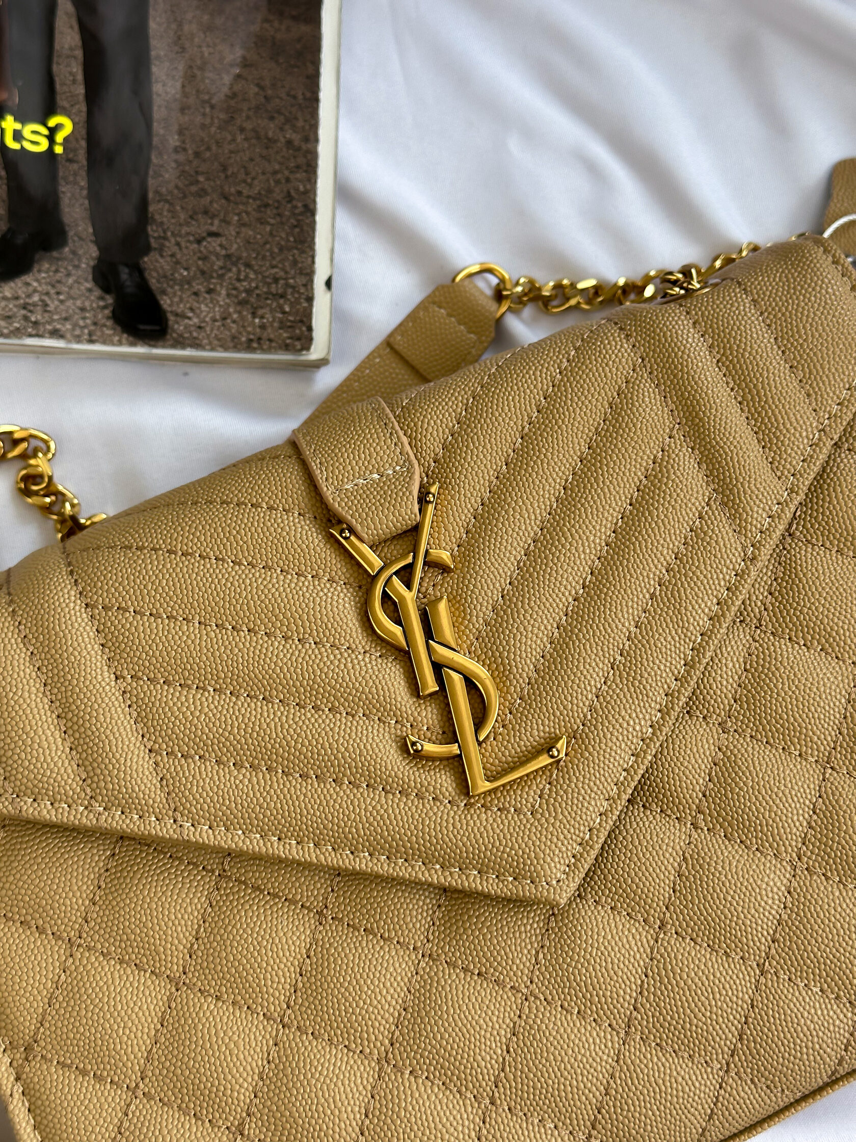 Yves Saint Laurent Envelope Bag Beige - 6