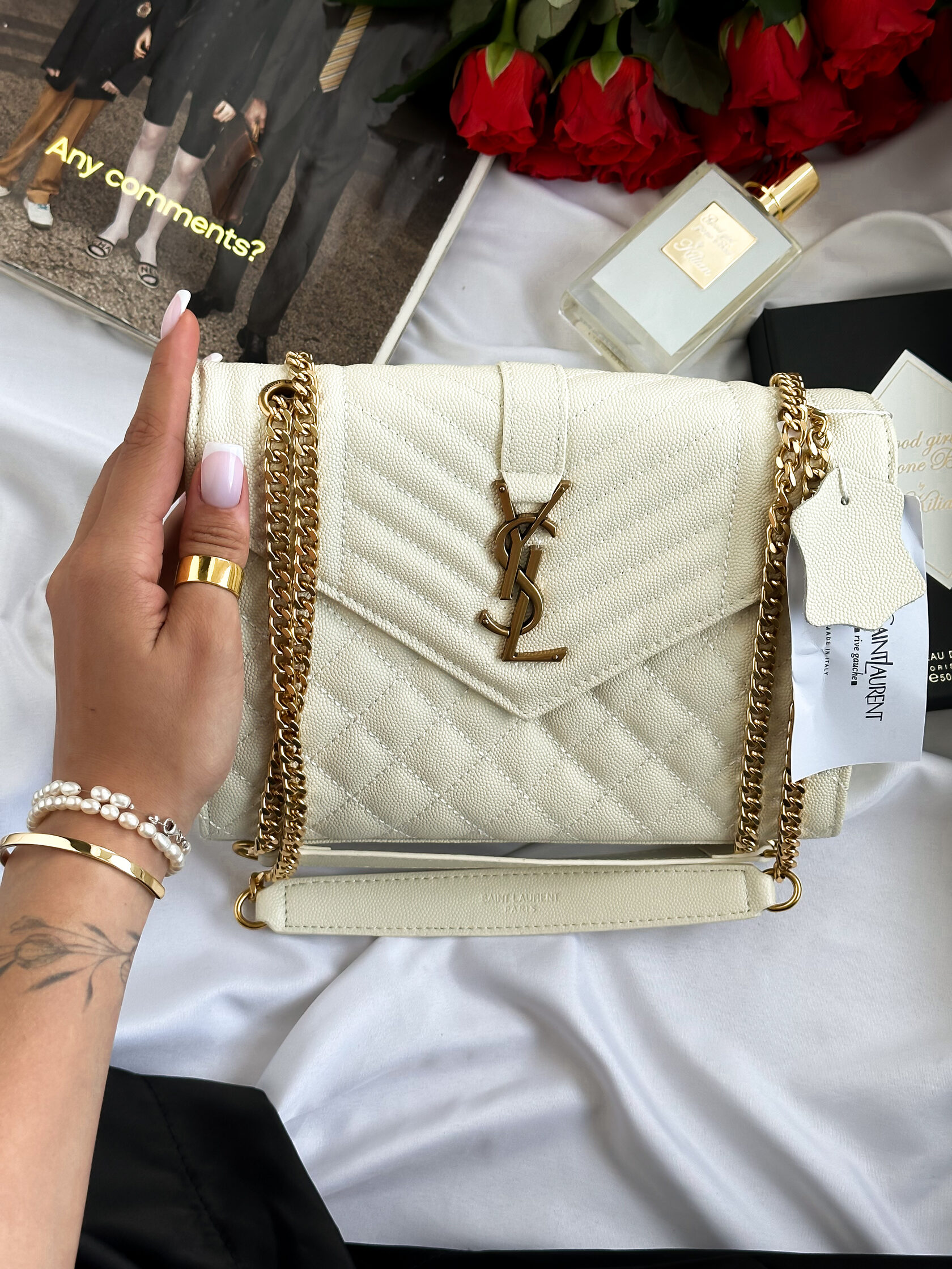 Yves Saint Laurent Envelope Bag White - 2