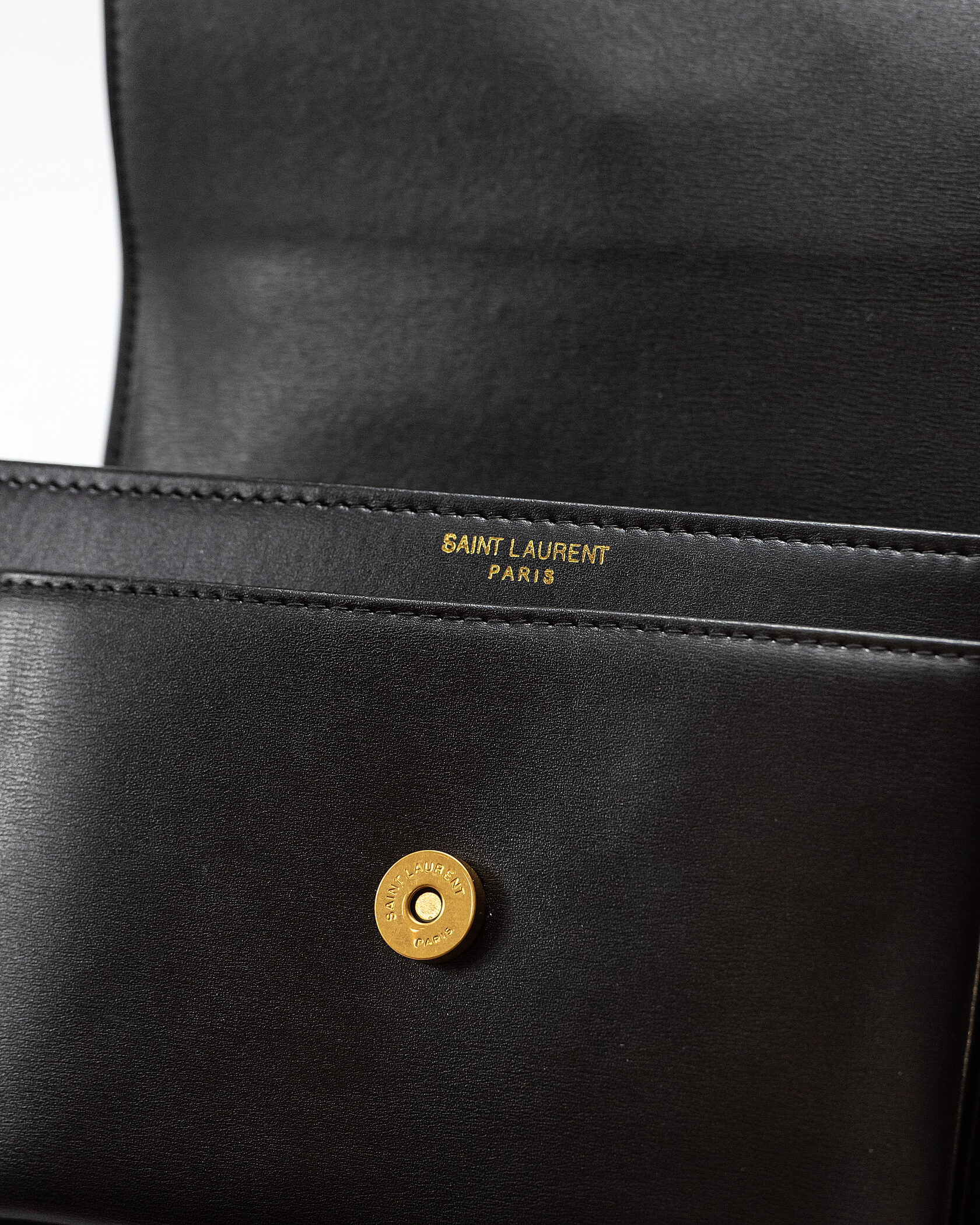 Yves Saint Laurent Medium Sunset in Smooth Leather Black/Gold - 14