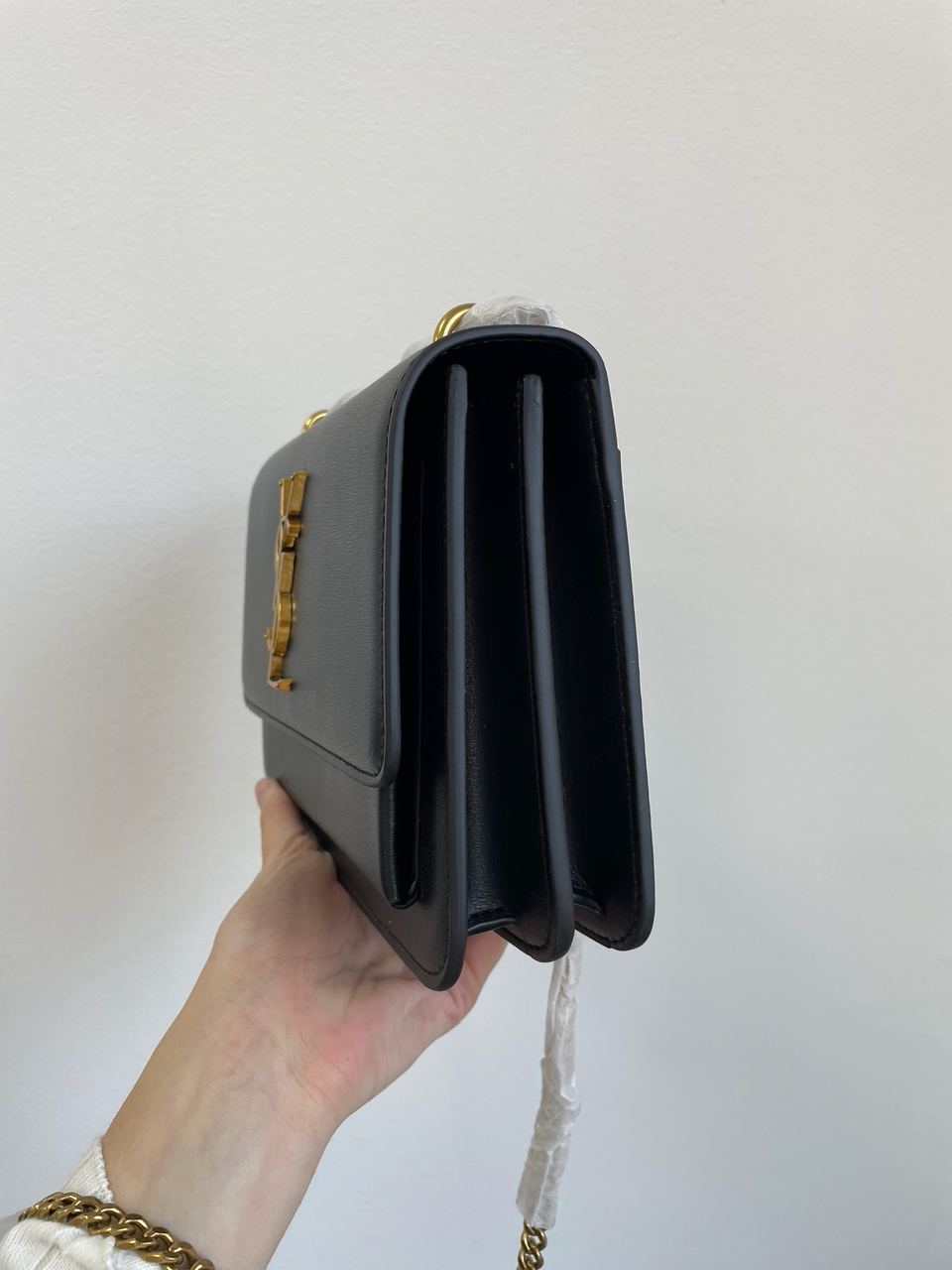 Yves Saint Laurent Medium Sunset in Smooth Leather Black/Gold - 20