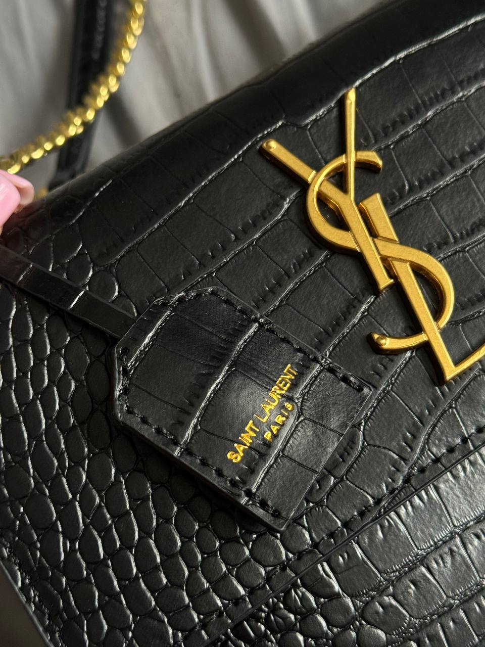 Yves Saint Laurent Medium Sunset in Smooth Leather Black/Silver - 10