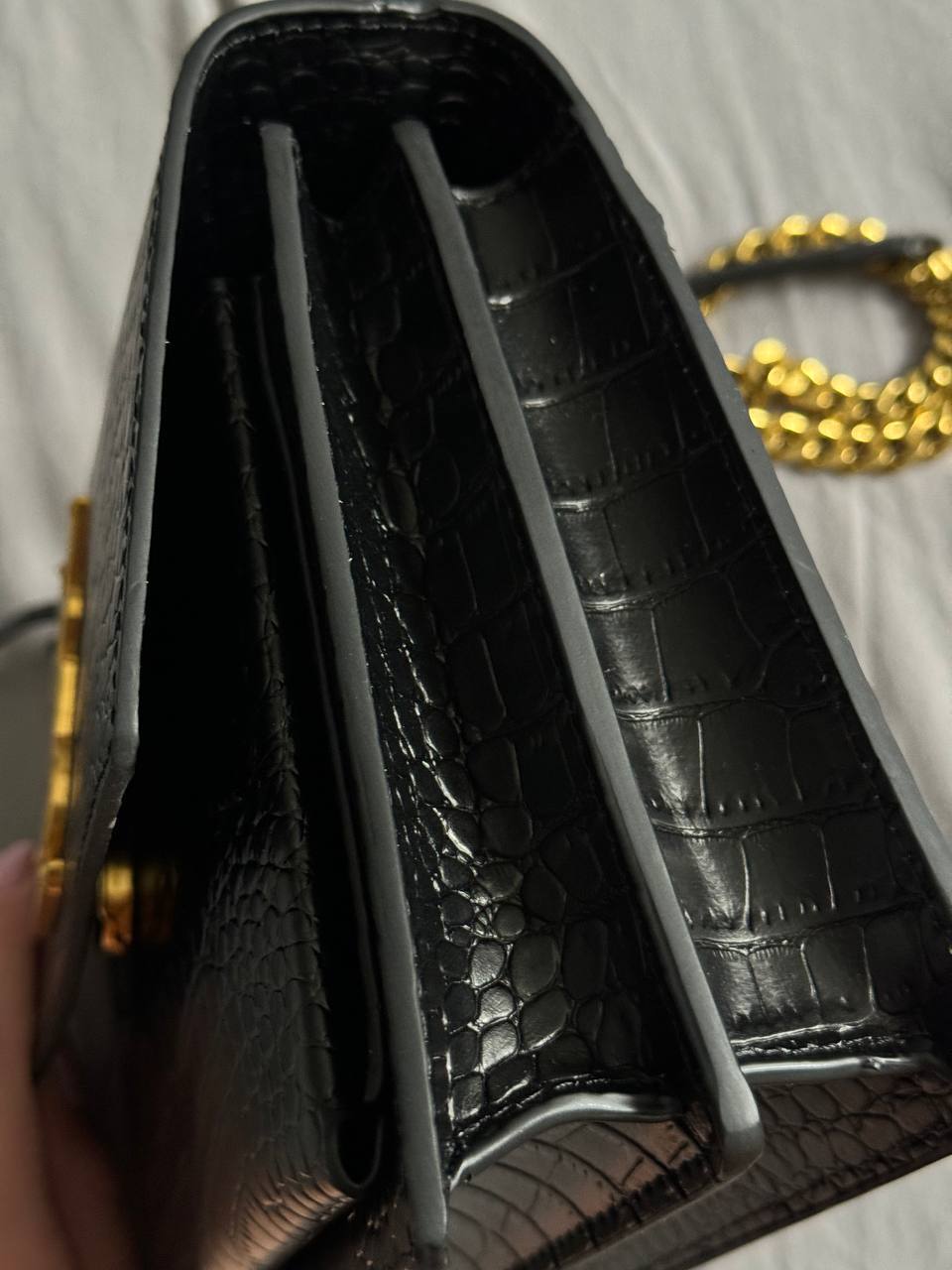 Yves Saint Laurent Medium Sunset in Smooth Leather Black/Silver - 14