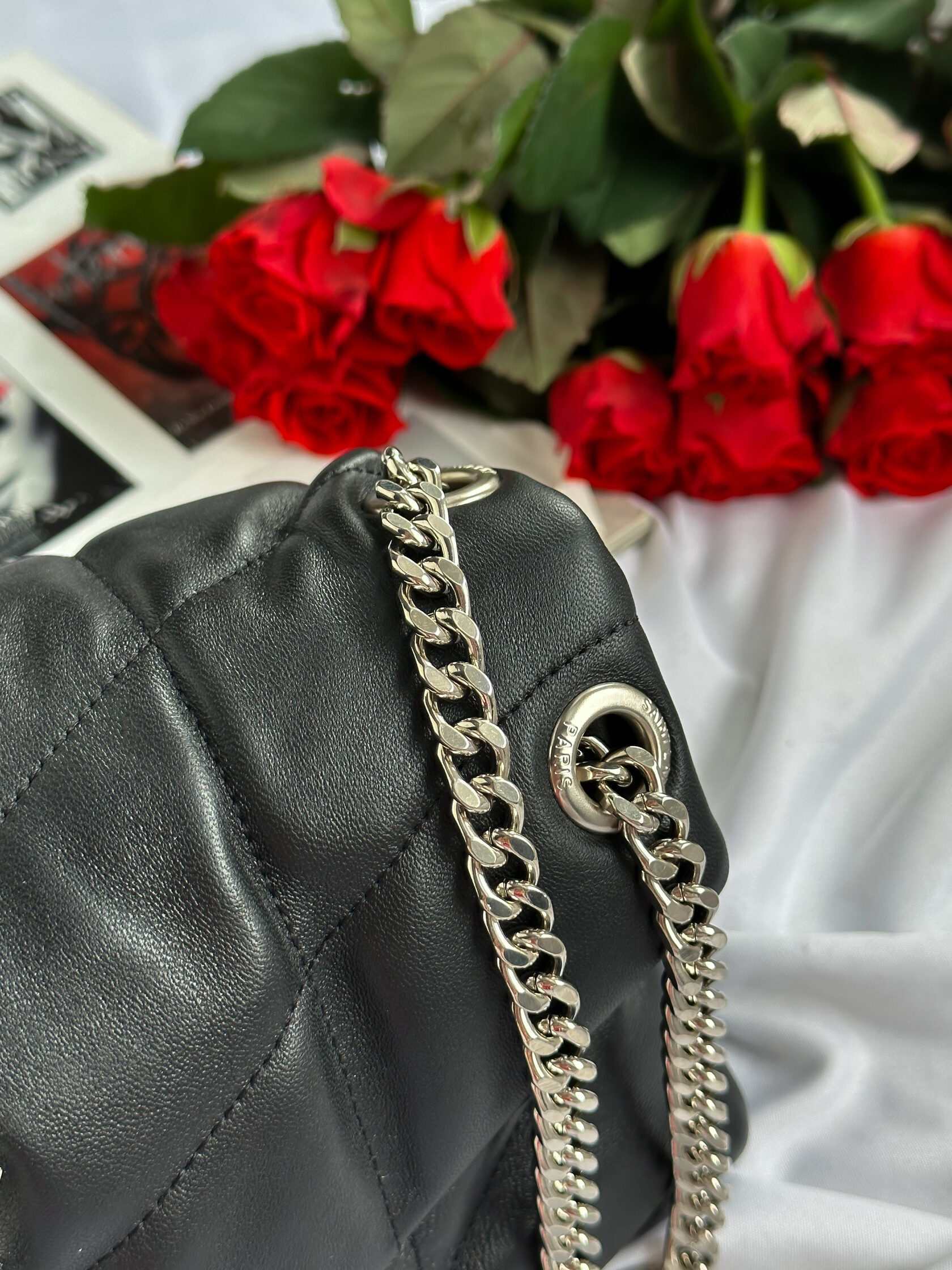 Yves Saint Laurent Puffer Loulou Black And Silver - 7