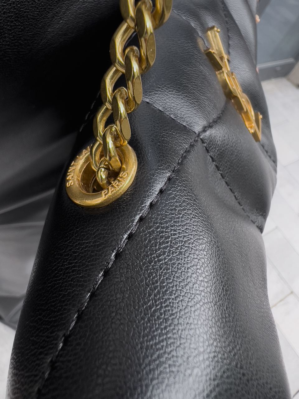 Yves Saint Laurent Puffer Small in Nappa Leather Gold Chain - 18