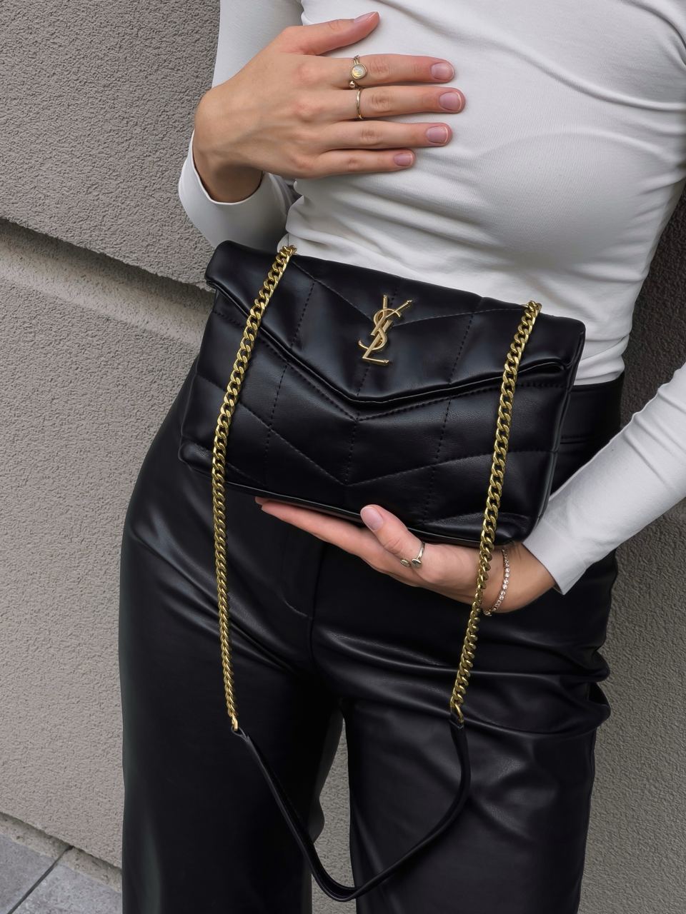 Yves Saint Laurent Puffer Small in Nappa Leather Gold Chain - 3