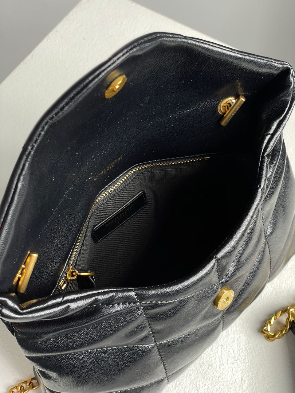 Yves Saint Laurent Puffer Small in Nappa Leather Gold Chain - 14