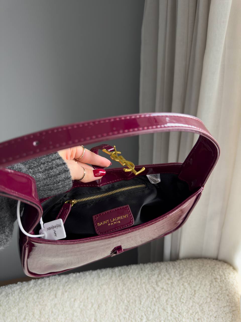 Yves Saint Laurent YSL Hobo Bag In Dark Red Wine - 10