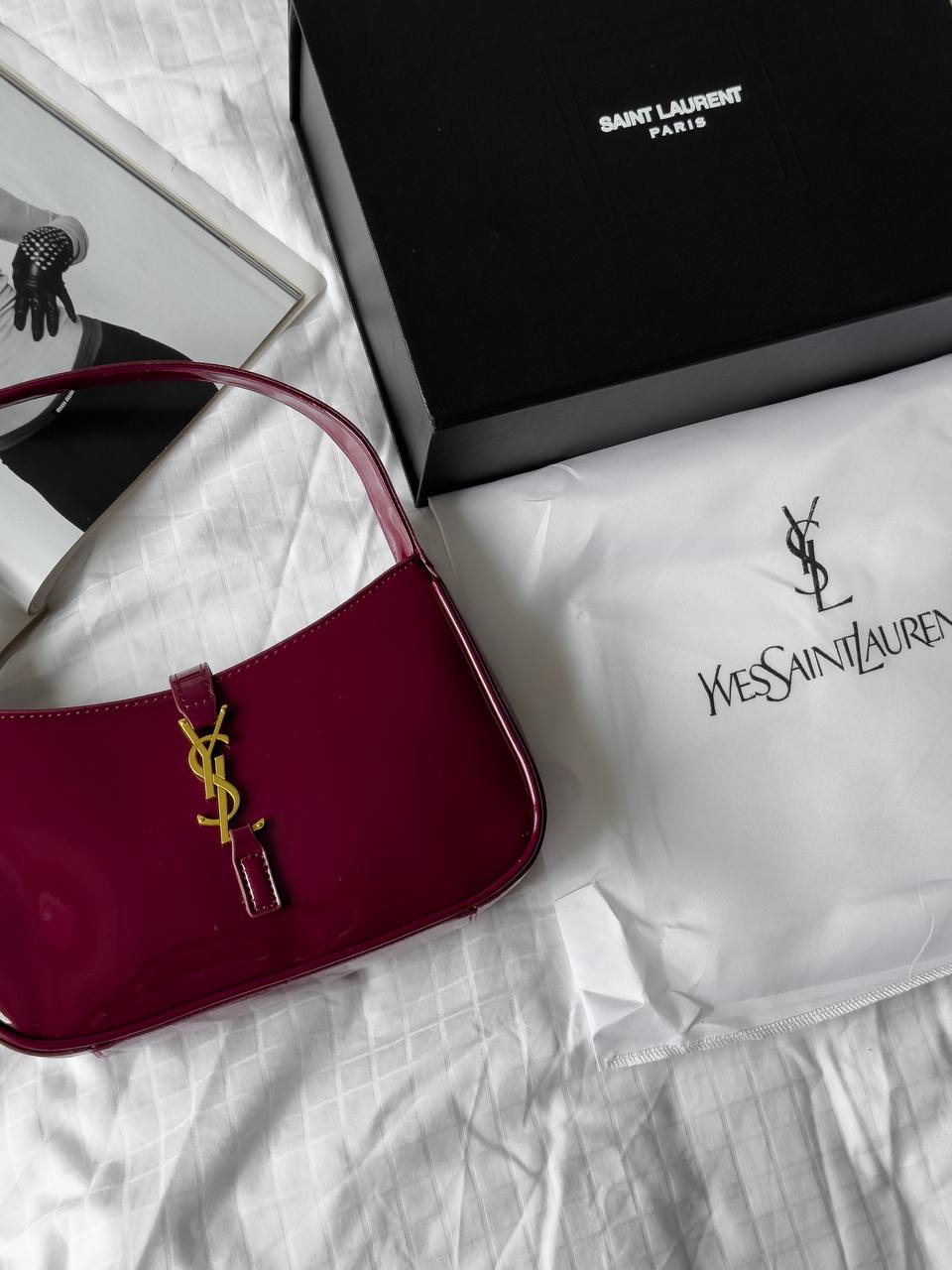 Yves Saint Laurent YSL Hobo Bag In Dark Red Wine - 4