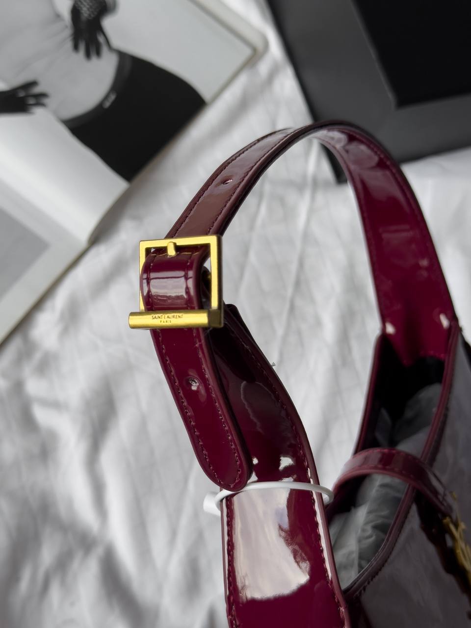 Yves Saint Laurent YSL Hobo Bag In Dark Red Wine - 8