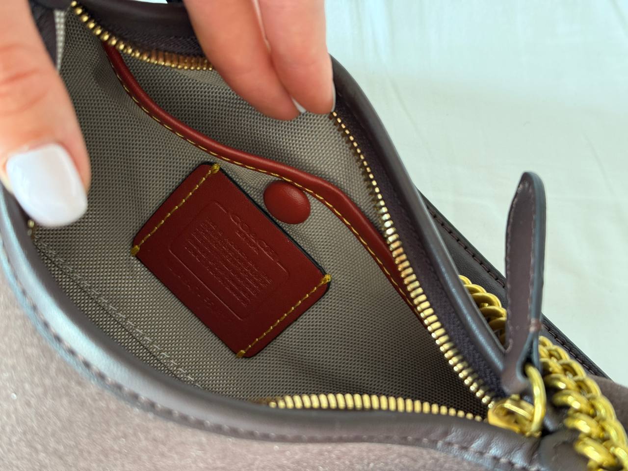 Сoach Juliet Shoulder Bag Brown Suede - 10